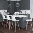 thumbnail image 1 of Aykah Eiffel Bar Stools, Set of 4, White, Counter Height, Indoor Use, Comfortable Backrest, 1 of 12