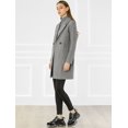 thumbnail image 3 of INSPIRE CHIC Women's Double Breasted Lapel Raglan Long Sleeve Mid Length Overcoat, 3 of 5