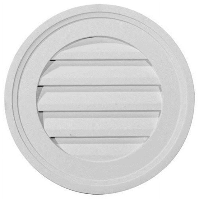 Ekena Millwork GVRO16D 16 Po L x 16 Po H Évent Rond à Pignon avec Persiennes - Décoratif