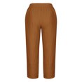 thumbnail image 5 of RXIRUCGD Women's Summer Comfortable Loose Wide Legged Fashion Solid Color Capris, Brown, Size: M, 5 of 5