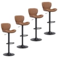 thumbnail image 4 of Walsunny Adjustable Bar Stools Set of 4 Leather Upholstered Swivel Counter Stools Counter Height Bar Stools with Large Base, Room Bar, Brown, 4 of 5