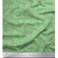 thumbnail image 1 of Soimoi Green Heavy Satin Fabric Dots & Circle Geometric Printed Craft Fabric by the Yard 54 Inch Wide, 1 of 5