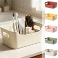 thumbnail image 1 of pstuiky Storage Box Kitchen Organizer & Pantry Bin for Snacks, Utensils & Spices Reusable Plastic Container with Handle, Beige, 1 of 7