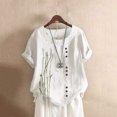 thumbnail image 2 of EQWLJWE Chemises pour Femmes Liquidation T-Shirts pour Femmes Manches Courtes Décontracté Col Rond Imprimé Tunique Ample Blouse Hauts, 2 of 5