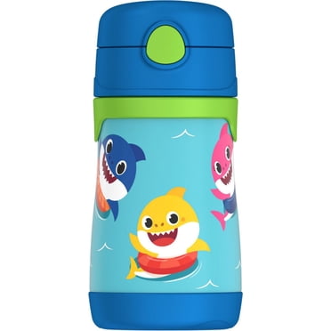 Thermos Kids 10 oz Stainless Steel Straw Bottle, Baby Shark