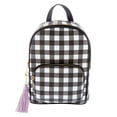 thumbnail image 1 of Claire's Checkered Small Black and White Backpack with Purple Tassle, 1 of 2