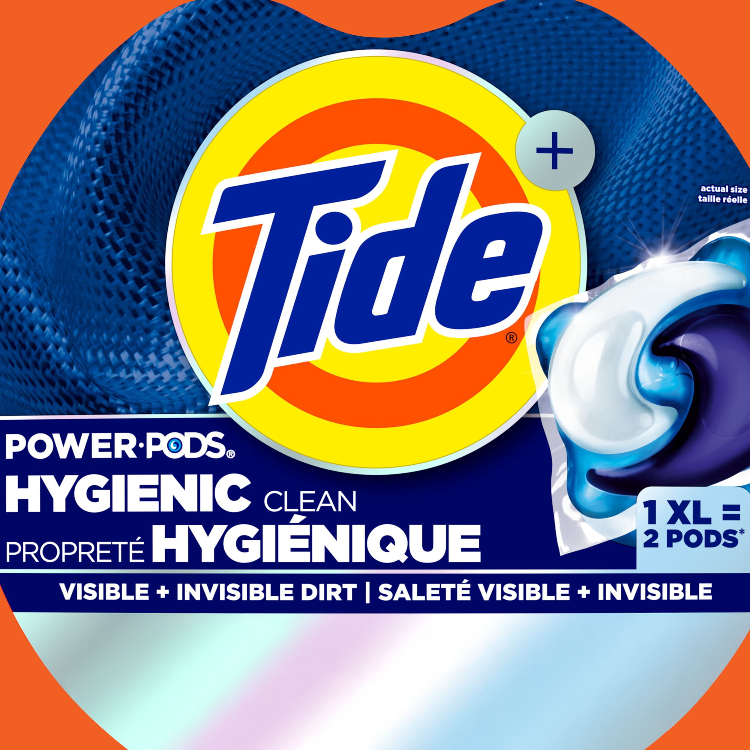Tide Propreté Hygiénique Power PODS Capsules de Détergent à Lessive, Parfum Original, Élimine la Saleté Visible et Invisible, Capsules de Savon à Lessive Détergent, 45 Unités