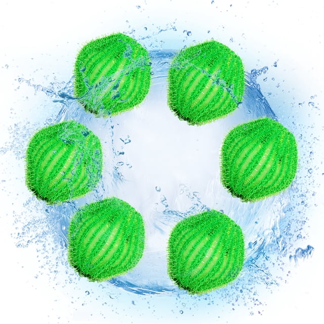 6 Pcs Balles Attrape-Cheveux Anti-Enroulement pour Lessive, Enlève-Peluches, Balles de Lavage Réutilisables, Balles Enlève-Peluches pour Machine à Laver