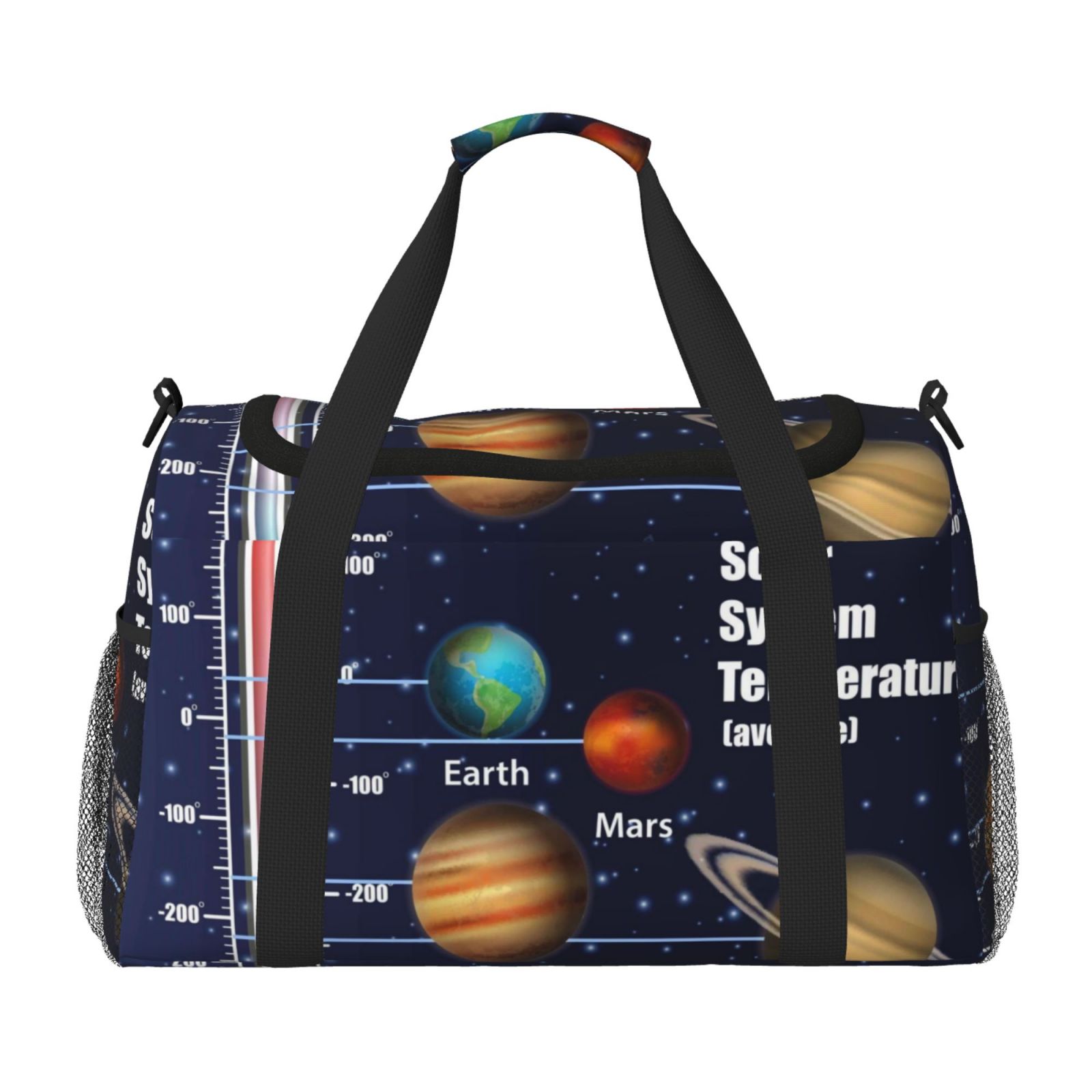 Vsdgher Solar System Pattern Unisex Hand Travel Bag,Foldable Travel Duffel BagsTravel Essentials Sport Gym Bag,Overnight Travel Duffel Bag with Adjustable Strap