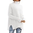 thumbnail image 1 of Women'S Oversized Loose Sweater Autumn Batwing Sleeve Ribbed Tunic Sweater Cream White XXL, 1 of 9