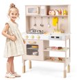thumbnail image 1 of Gymax Height Adjustable Play Kitchen Wooden Kitchen Playset w/ Real Lights & Sounds, 1 of 10