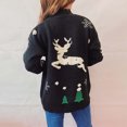 thumbnail image 4 of IROINID Chandail à Col Rond pour Femmes, Imprimés Graphiques, Manches Longues Mi-Longues, Tricot Arbre de Noël, 4 of 5