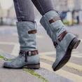 thumbnail image 4 of jovati Womens Winter Warm Suede Rope Ethnic Wind Boots Low Heel Side Zipper Boots, 4 of 9