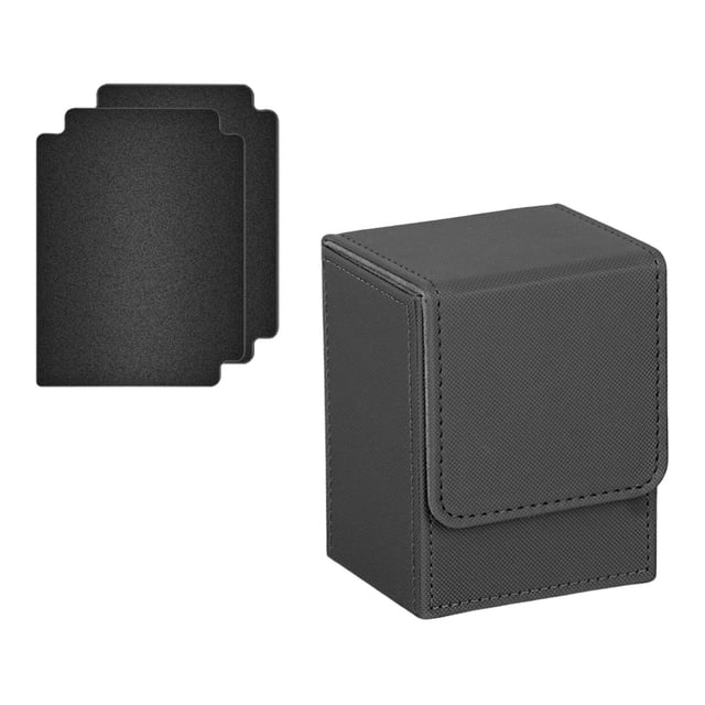 HILABEE Card Deck Box Game Card Storage PU Leather Lightweight Premium Holds 100 Gray