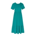 thumbnail image 3 of Robes pour Femmes 2024 Été Surdimensionnée Décontractée à Manches Courtes Col Rond Robe Décontractée Fluide à Étages Maxi de Plage avec Poches Rabais de 50 % Liquidation!, 3 of 5