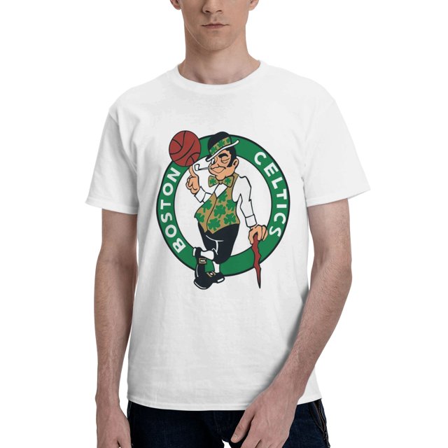 Celtics de Boston T-Shirt de Base à Manches Courtes pour Homme, Blanc, Moyen