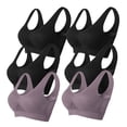 thumbnail image 1 of Timegard 6pc Sports Bras for Women Plus Size High Support Wireless Breathable Mesh Workout Running Bras, 1 of 2