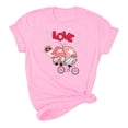 thumbnail image 4 of Pisexur T-shirt de la Saint-Valentin pour Femmes, Imprimé Amour, Manches Courtes, Col Rond, 4 of 5