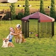 thumbnail image 1 of Enclos Octogonal pour Chien d'Extérieur avec Toit, Enclos pour Chien en Métal Robuste avec Porte Verrouillable et Auvent Résistant aux Intempéries 4,9 X 4,9 X 3,6 Pi Noir, 1 of 8