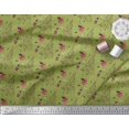 thumbnail image 3 of Soimoi Green Modal Satin Fabric Champagne,Glass & Tree Christmas Printed Fabric 1 Yard 42 Inch Wide, 3 of 3