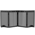 thumbnail image 1 of PawHut 80" Extra Wide Freestanding Pet Gate with Support Feet, Black, 1 of 10