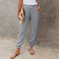 thumbnail image 4 of Birdeem Fashion Women Plus Size Drawstring Casual Solid Elastic Waist Pocket Loose Pants, 4 of 5
