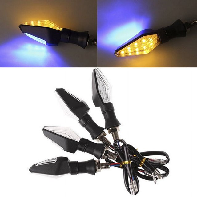 Clignotant de Clignotants 12LED Ambre+bleu pour Moto Clignotants
