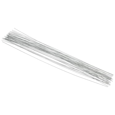 Unique Bargains 22 Gauge 14' Floral Stem Wire, 50 Pcs Paper Wrapped Iron Flower Stem, Silver Tone
