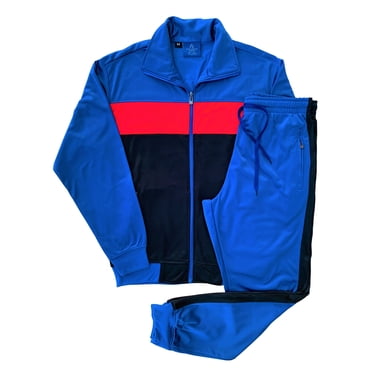 Men's 2-Piece Tracksuit Coral Blocks Jogger Track Jacket & Trackpants Jogging Suit Outfit