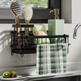 thumbnail image 4 of Fwttom Dishwashing Sponge Rack No Hole Wall Mounted Long Brush Storage Shelf Countertop Sink Rags Draining Racks, 4 of 6