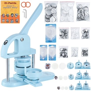 KFFKFF Créateur de Boutons à 3 Voies, Tailles 1/1,25/2,28 Po (25/32/58 mm), Comprend 300 Composants de Boutons, Machine d'Artisanat de Boutons avec Livre d'Enchantement Panda, Ensemble de Presse à Poinçonner à Prise d'Arc Confortable