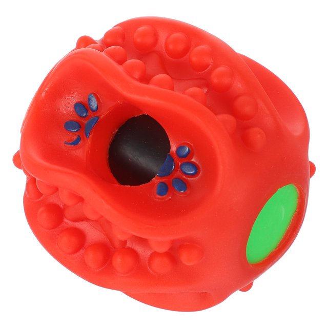 OULII Jouets Interactifs pour Chiens Balles Distributrices de Friandises Balle Distributrice de Friandises en Plastique Rouge Jeu Indépendant 1Ensemble