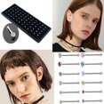 thumbnail image 2 of 60Pcs Stainless Steel Nose Studs Rings Nose Piercing Studs Piercing Studs Nose Studs Piercing Pin Rhinestones Nose Piercing Studs Body Jewelry 1.8mm, 2 of 9