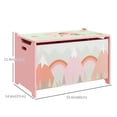 thumbnail image 3 of Qaba Coffre à Jouets avec Couvercle, Organisateur de Rangement pour Jouets pour Chambre, Rose, 3 of 9