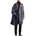 thumbnail image 2 of Yusimy Men's Slim Fit Wool Coat Mid-Length Double Breasted Solid Color Trench Coat Casual Versatile, 2 of 8
