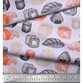 thumbnail image 3 of Soimoi Poly Georgette Fabric Grains & Fish Food Print Sewing Fabric Yard 52 Inch Wide, 3 of 3