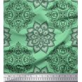 thumbnail image 1 of Soimoi Cotton Poplin Fabric Floral Mandala Printed Fabric 1 Yard 56 Inch Wide, 1 of 3