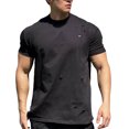 thumbnail image 1 of Men's Basketball Autumn Running Training Stretch Sports T Shirt Round Neck Fitness Short Sleeve Raglan Design Solid Colour T Shirt, 1 of 4