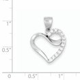 thumbnail image 2 of 925 Sterling Silver Cubic Zirconia Heart Shaped Pendant, 2 of 2