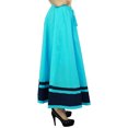 thumbnail image 4 of Bimba Women's Long Maxi Skirt With Contrast Border Boho Skirt With Elastic Waist, 4 of 9