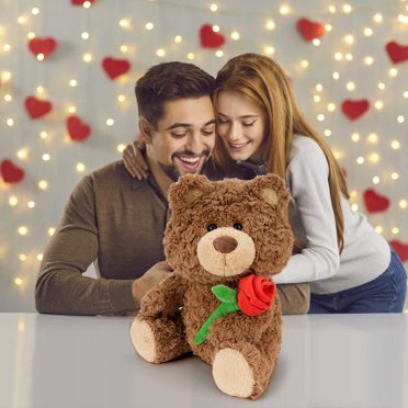Boovnll Valentines Day Gifts, Rose Bear Valentine's Day Confession Doll Toy for Children and Girls Rose Bundle, Valentines Day Decorations, Valentines Day Decor, Valentine Decorations