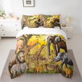 thumbnail image 2 of YST African Safari Animal Comforter Set Full Size 7 Piece,Elephant Giraffe Bedding Set With Sheet Set,Zebra Cheetah Rhinoceros Bed In A Bag With Throw Pillow Covers,Reversible, 2 of 5