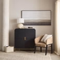thumbnail image 2 of Bouclair Taupe Wood and Fabric Accent Chair, 2 of 7