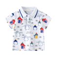 thumbnail image 1 of MIASHUI Chemises Garçons Imprimé Dessin Animé Manches Courtes Boutonnées, Blanc, 2-3 Ans, 1 of 9