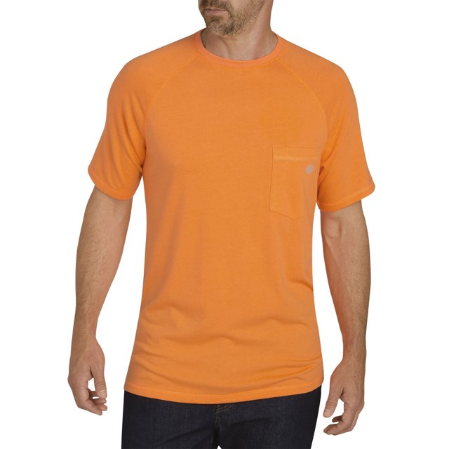 Dickies Mens Temp-iQ Performance Cooling T-Shirt, LTL, Bright Orange