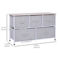 thumbnail image 3 of HOMCOM Linen 5 Drawer Cabinet Organizer Storage Dresser with Metal Frame, 3 of 10