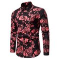 thumbnail image 1 of TIMIFIS Men's Dress Shirts Long Sleeve Floral Button Up Shirts Party Prom Wedding Shirt-Wine - Fall, 1 of 1