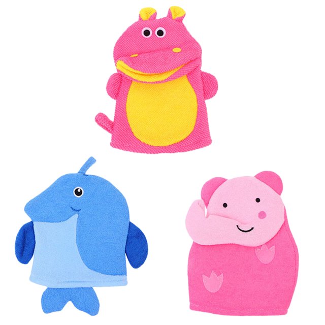 3Pcs Household Bathing Gloves Exfoliating Gloves Skin Cleaning Gloves Exfoliating Accessory(Mixed Style)