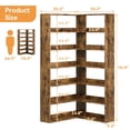 thumbnail image 2 of Industrial Corner Bookshelf 6-Tier | 35.2" L-Shaped Tall Bookcase for Living Room, 2 of 7