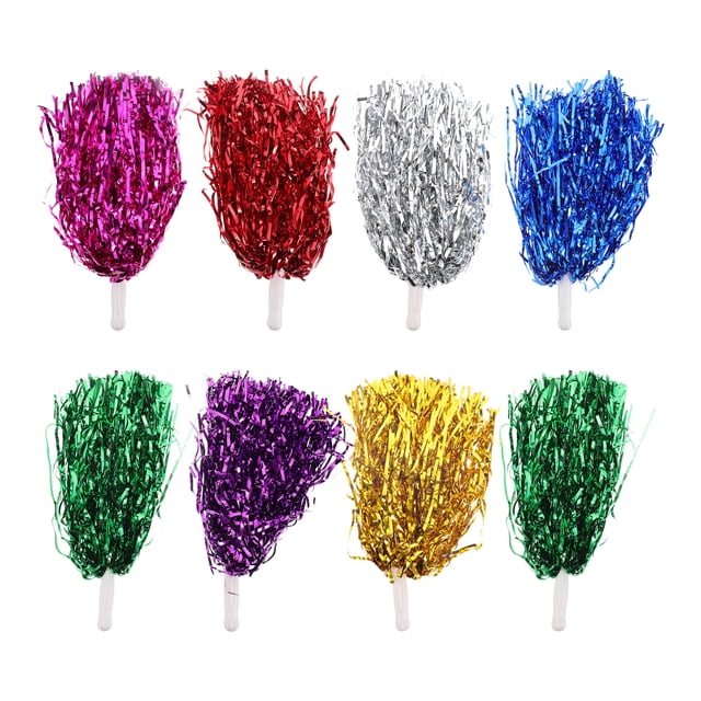 8pcs Cheerleaders Supplies Cheering Poms Cheering Garland Shiny Cheering Balls With Handle(Mixed Color)